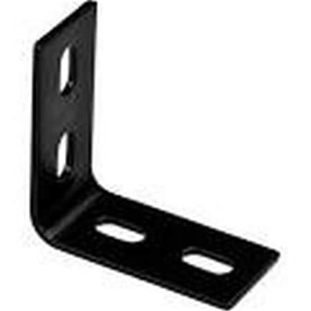 National Mfg 7.12 x 1.5 in. Slotted Heavy Duty Corner Brace - Black NM351465
